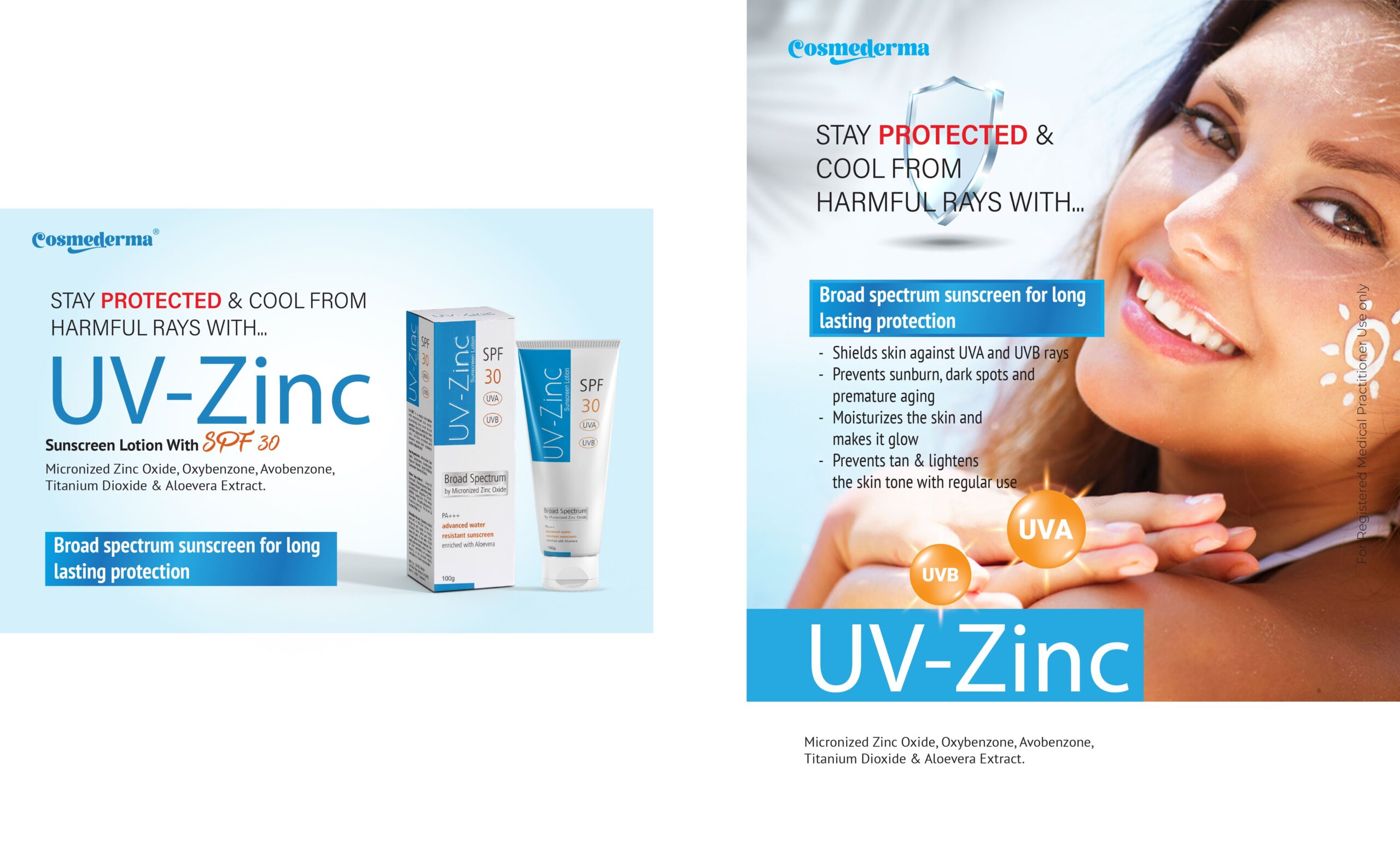 Oxybenzone, Avobenzone, Micronized Zinc Oxide Aloe Vera Sunscreen